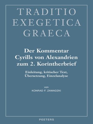 cover image of Der Kommentar Cyrills von Alexandrien zum 2. Korintherbrief